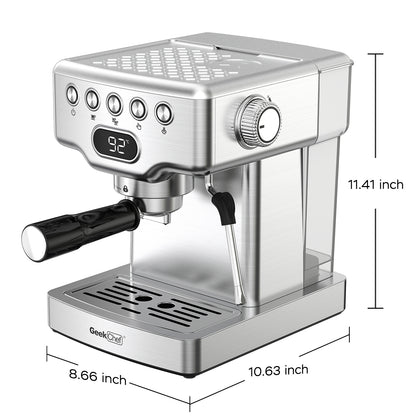 Geek Chef 20-Bar Professional Espresso Machine for Lattes & Cappuccinos