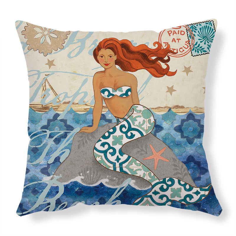 Ocean-Themed Throw Pillow Cases for Sofa & Chair