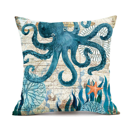 Ocean-Themed Throw Pillow Cases for Sofa & Chair