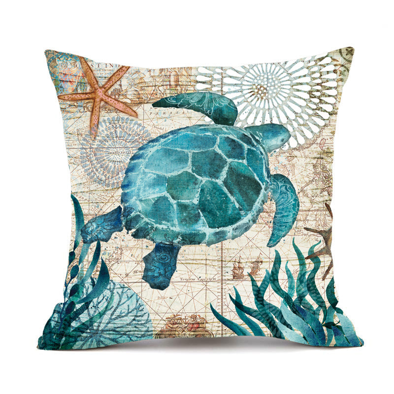 Ocean-Themed Throw Pillow Cases for Sofa & Chair