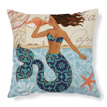 Ocean-Themed Throw Pillow Cases for Sofa & Chair