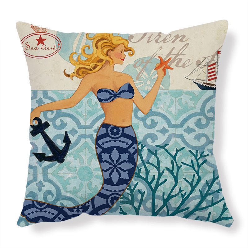 Ocean-Themed Throw Pillow Cases for Sofa & Chair